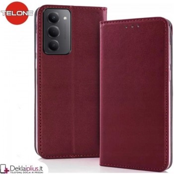 Telone atverčiamas dėklas - bordo spalvos (Xiaomi Redmi 15 4G)